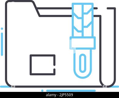 data compression line icon, outline symbol, vector illustration, concept sign Stock Vector