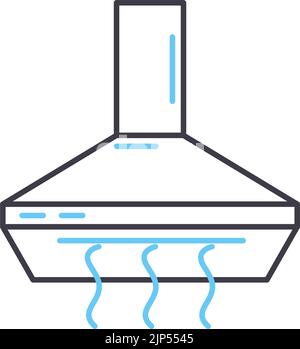 cooker hoods line icon, outline symbol, vector illustration, concept sign Stock Vector