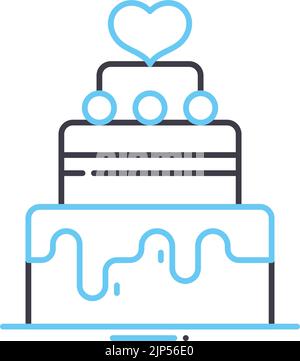 Birthday cake icon. Outline birthday cake vector icon for web design ...