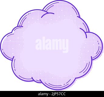 Text box template in comic style. Empty halftone text bubble. Pop art cloud for banner. Comic box balloon. Message or speech bubble. Vector Stock Vector