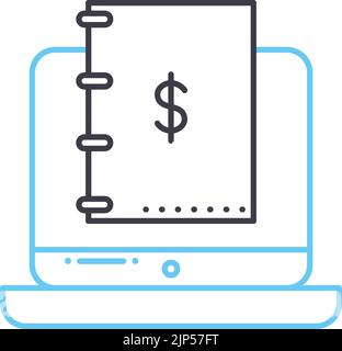 cost catalogue line icon, outline symbol, vector illustration, concept sign Stock Vector