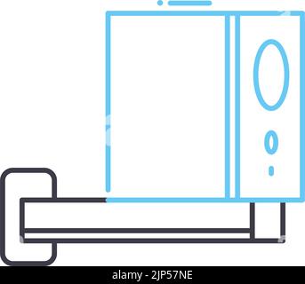 CCTV security camera line icon, outline symbol, vector illustration, concept sign Stock Vector