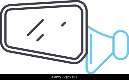 door mirrors line icon, outline symbol, vector illustration, concept sign Stock Vector