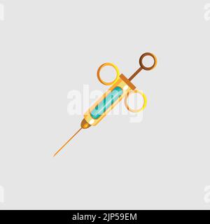 Surgical Syringe icon. Vintage style Stock Vector