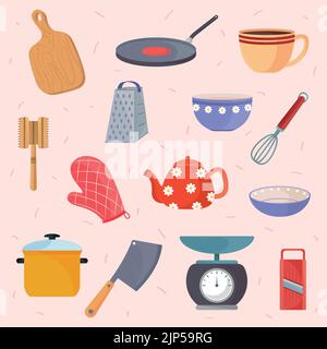set of kitchen utensils Stock Vector
