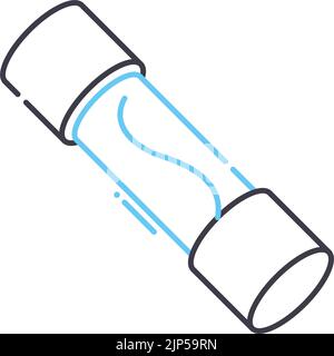electronic fuse line icon, outline symbol, vector illustration, concept sign Stock Vector