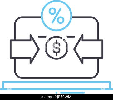 commision line icon, outline symbol, vector illustration, concept sign Stock Vector