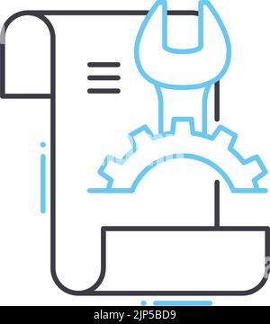 data parameters line icon, outline symbol, vector illustration, concept sign Stock Vector
