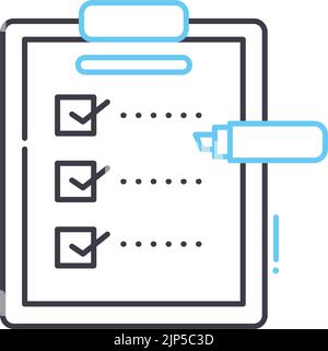 check list line icon, outline symbol, vector illustration, concept sign Stock Vector