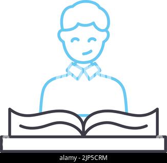 courseware line icon, outline symbol, vector illustration, concept sign Stock Vector