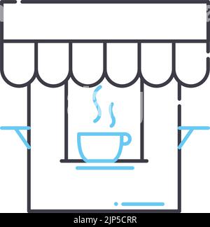 coffee shop line icon, outline symbol, vector illustration, concept sign Stock Vector