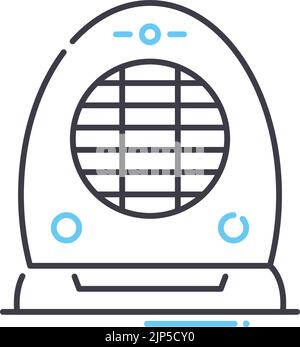 electric heater line icon, outline symbol, vector illustration, concept sign Stock Vector