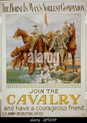 The horse is man's noblest companion - join the cavalry and have a courageous friend - Horst Schreck 1920. Stock Photo