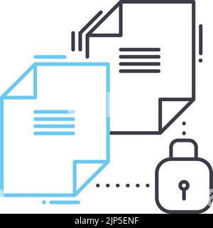confidential document line icon, outline symbol, vector illustration, concept sign Stock Vector