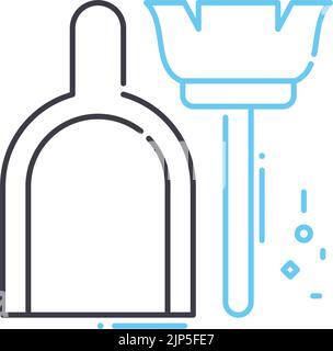 dustpan line icon, outline symbol, vector illustration, concept sign Stock Vector