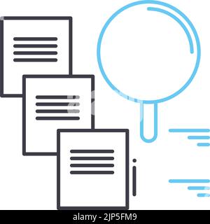 data insight line icon, outline symbol, vector illustration, concept sign Stock Vector