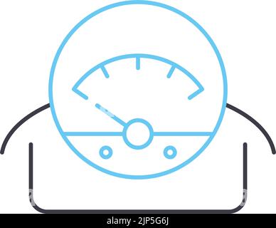 car speedometer line icon, outline symbol, vector illustration, concept sign Stock Vector