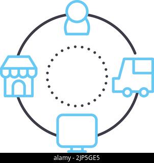 dropship line icon, outline symbol, vector illustration, concept sign Stock Vector