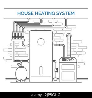 House heating system Stock Vector