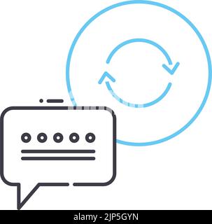 feedback loop line icon, outline symbol, vector illustration, concept sign Stock Vector
