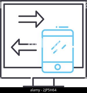 cross platform measurement line icon, outline symbol, vector illustration, concept sign Stock Vector