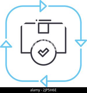 continuous delivery line icon, outline symbol, vector illustration, concept sign Stock Vector