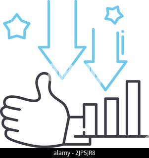 downtrend line icon, outline symbol, vector illustration, concept sign Stock Vector