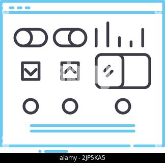 CMS dashboard line icon, outline symbol, vector illustration, concept sign Stock Vector