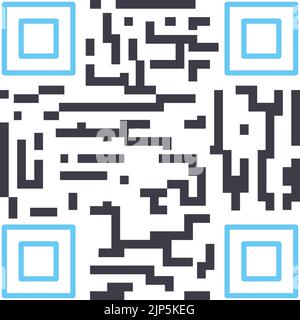 d barcode line icon, outline symbol, vector illustration, concept sign Stock Vector