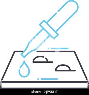 chemical dropper line icon, outline symbol, vector illustration, concept sign Stock Vector