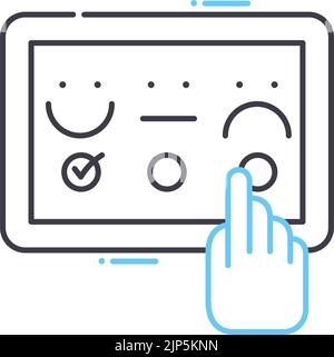customer survey line icon, outline symbol, vector illustration, concept sign Stock Vector