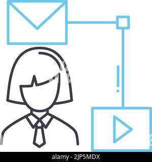 customer insight line icon, outline symbol, vector illustration, concept sign Stock Vector