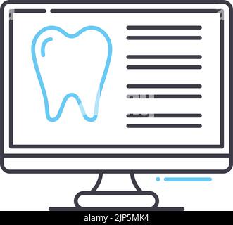 dental report line icon, outline symbol, vector illustration, concept sign Stock Vector