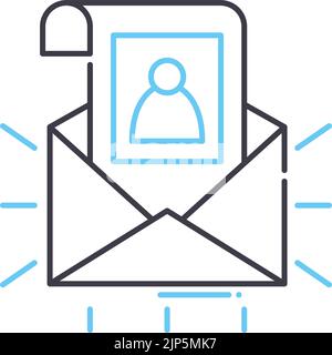 email subscription line icon, outline symbol, vector illustration, concept sign Stock Vector