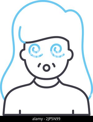 confused line icon, outline symbol, vector illustration, concept sign Stock Vector