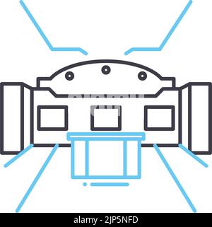 exhibition line icon, outline symbol, vector illustration, concept sign Stock Vector