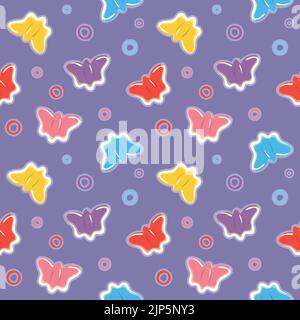 Colorful repetitive pattern background of gummy candies made of simple vector illustrations. Stock Vector