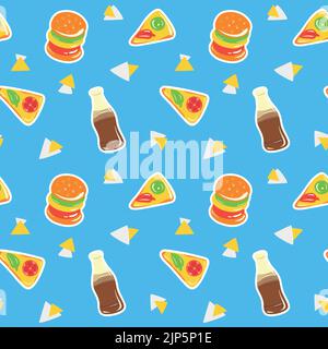 Colorful repetitive pattern background of gummy candies made of simple vector illustrations. Stock Vector