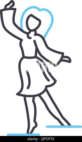 dancing line icon, outline symbol, vector illustration, concept sign Stock Vector