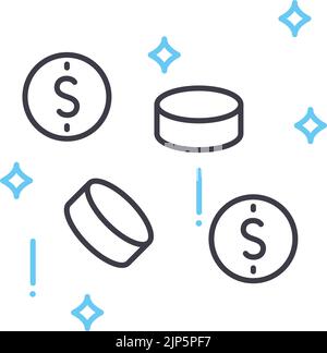 fiat money line icon, outline symbol, vector illustration, concept sign Stock Vector