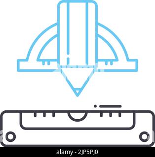 engineers scale line icon, outline symbol, vector illustration, concept sign Stock Vector