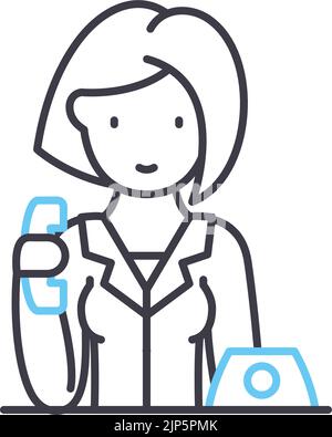 clerk line icon, outline symbol, vector illustration, concept sign Stock Vector