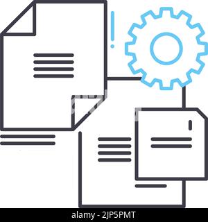 data file line icon, outline symbol, vector illustration, concept sign Stock Vector