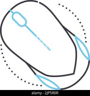 computer mouse line icon, outline symbol, vector illustration, concept sign Stock Vector