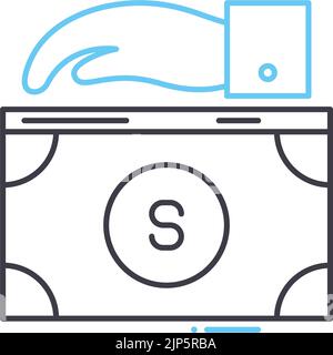 cost savings line icon, outline symbol, vector illustration, concept sign Stock Vector