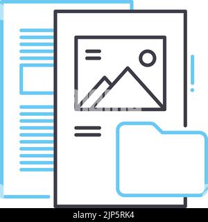 file type line icon, outline symbol, vector illustration, concept sign Stock Vector