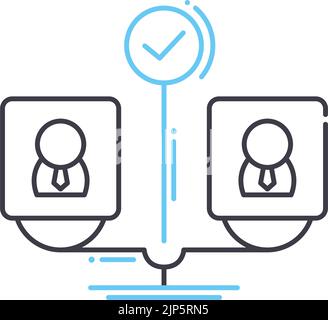 employee right line icon, outline symbol, vector illustration, concept sign Stock Vector