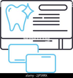 dental gum line icon, outline symbol, vector illustration, concept sign Stock Vector