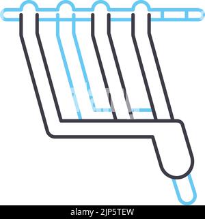 exhaust header line icon, outline symbol, vector illustration, concept sign Stock Vector