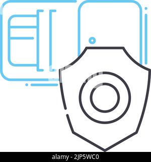 finacial security line icon, outline symbol, vector illustration, concept sign Stock Vector